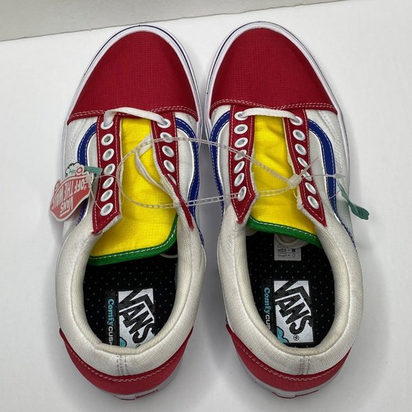 Vans Primary Color Block Red Blue Yellow eBay Sneakers Mens Size 9.5 Women 11 - Picture 4 of 10